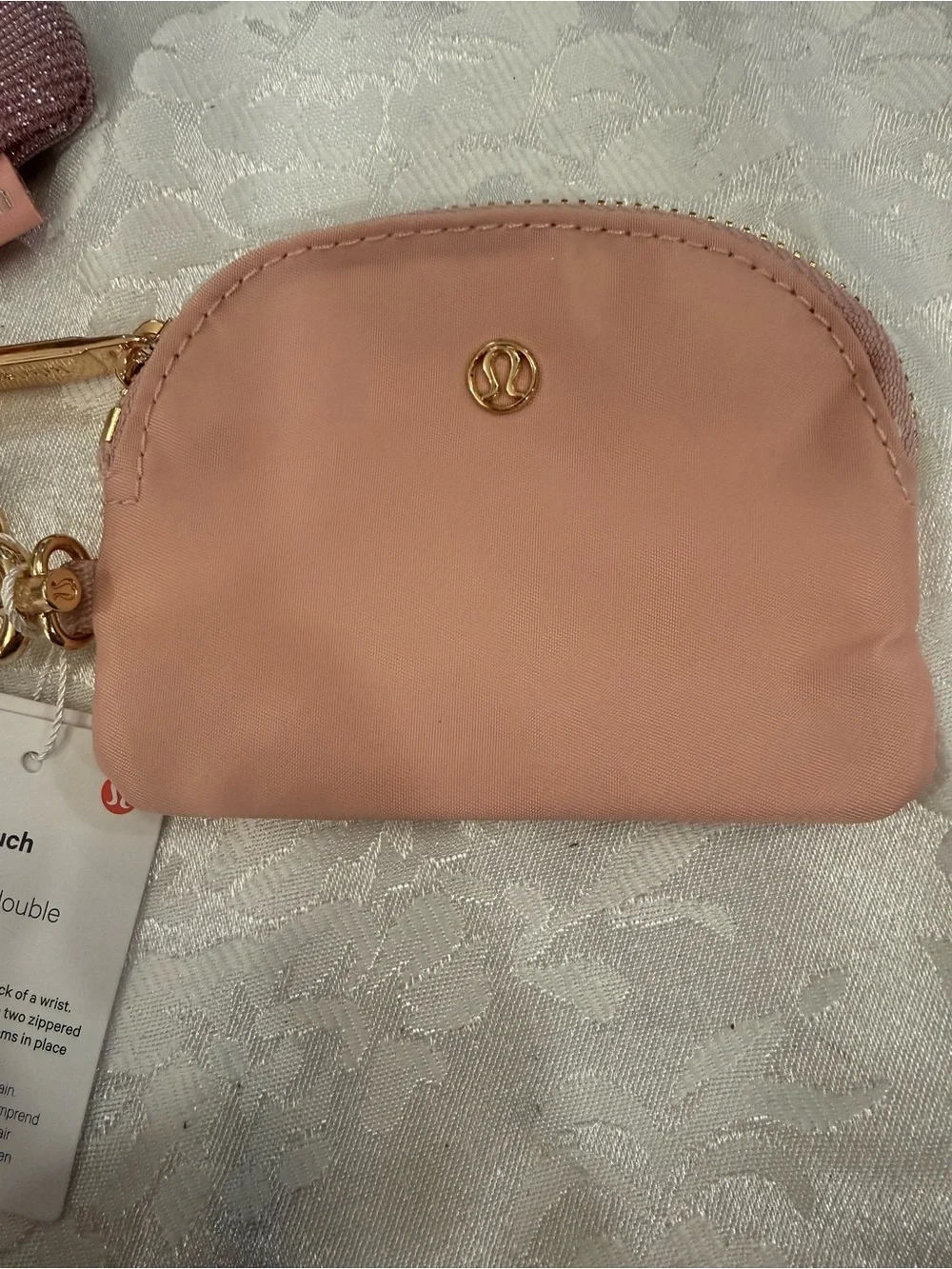 Women’s Pink Sparkle duel Pouch wristlet - Brand: lululemon
